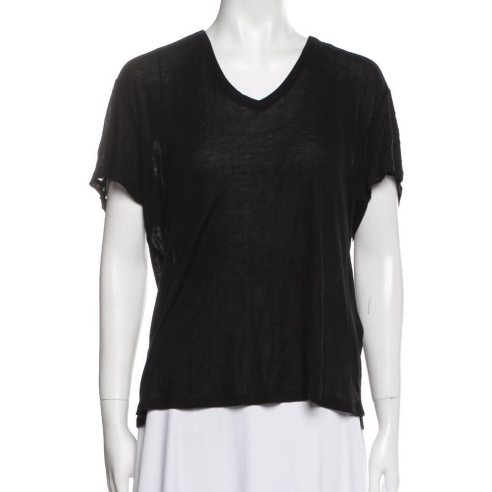 Anine Bing Black oversized 100 % silk deep v neck top